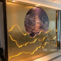 裝修金屬隔斷價(jià)格客廳不銹鋼玄關(guān)屏風(fēng)定做廠家