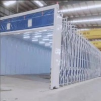 伸縮式噴漆房 整體式移動房 配廢氣處理設備