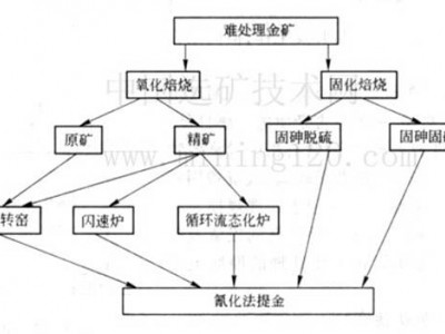 鞏義鉑思特從難選含碳金礦石中回收黃金，金礦石選冶工藝流程