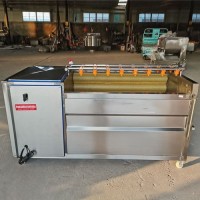 全自動(dòng)蔬菜清洗機(jī)不銹鋼藥材清洗機(jī)山藥去泥清洗