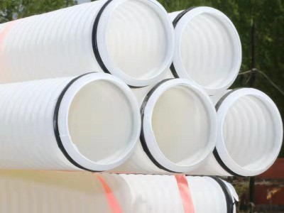 白色PE波紋穿線管用于通信穿線 HDPE雙壁波紋管排水滲水管